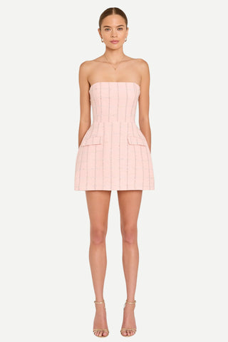 Amanda Uprichard Strapless Bethany Romper, Charlotte Tweed Mochi AMANDA UPRICHARD