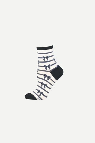SockSmith Womens Sock, Put A Bow On It, Ivory 9-11