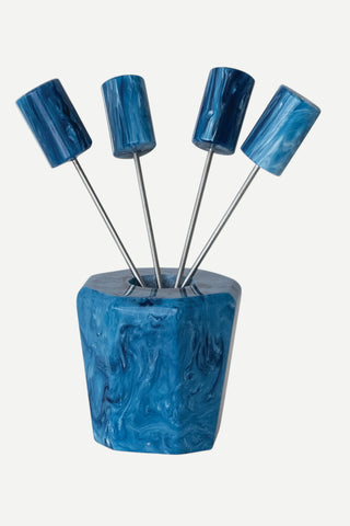 Creative Co-Op Holder w/ Appetizer Picks, Set of 5