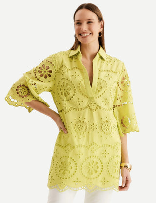Tyler Boe Penny Eyelet Tunic Dress, Wild Lime