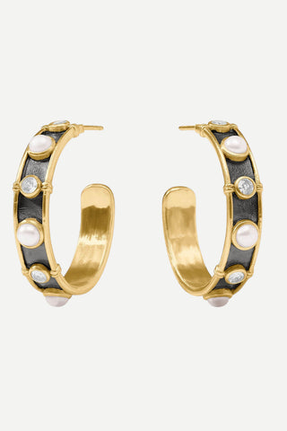 Julie Vos Tribeca Medium Hoop Earring, Pearl