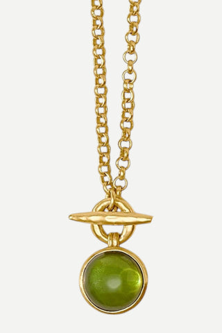 Julie Vos Solara Solitaire Necklace, Iridescent Palmetto Green