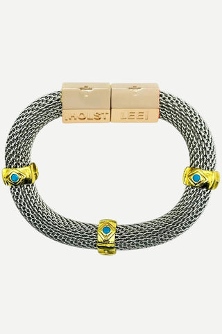 Holst + Lee Classic Mesh w/ Turquoise Evil Eye Bracelet
