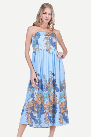 Joy Joy Gathers Tube Dress, Antique Blossom