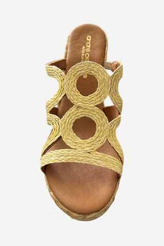 Andre Assous Neena Wedge Sandal, Natural/Raffia ANDRE ASSOUS