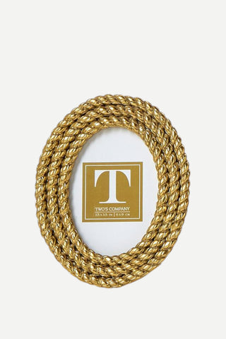 Two's Company Gold Rope Frame, Oval