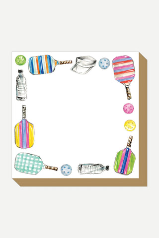 Rosanne Beck Collections Luxe Notepad, Handpainted Colorful Pickleball Equipment