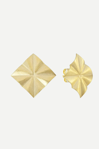 Sheila Fajl Radiance Studs, Polished Gold