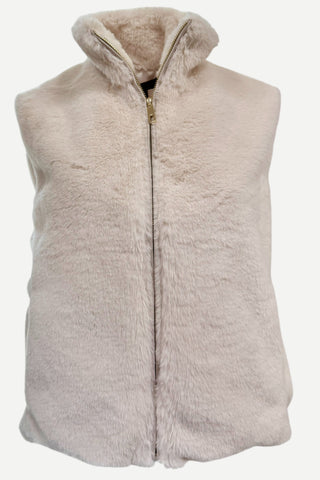 Renuar Faux Fur Vest, Oyster