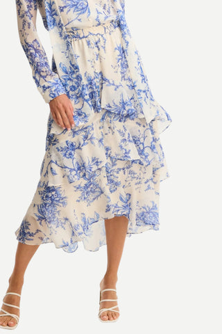 Allison Ella Midi Skirt, Blue Floral