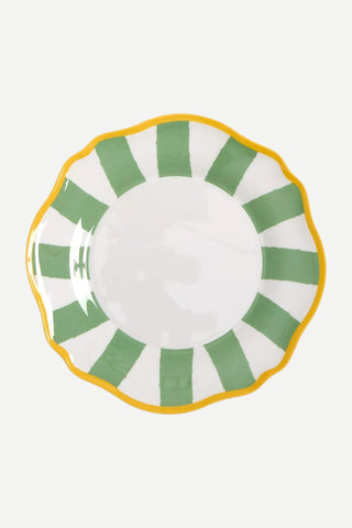 Two's Company Stripe Dinner Plate, Green TWO'S COMPANY
