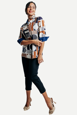 Perlavera Nancy Top, Tribal Cognac