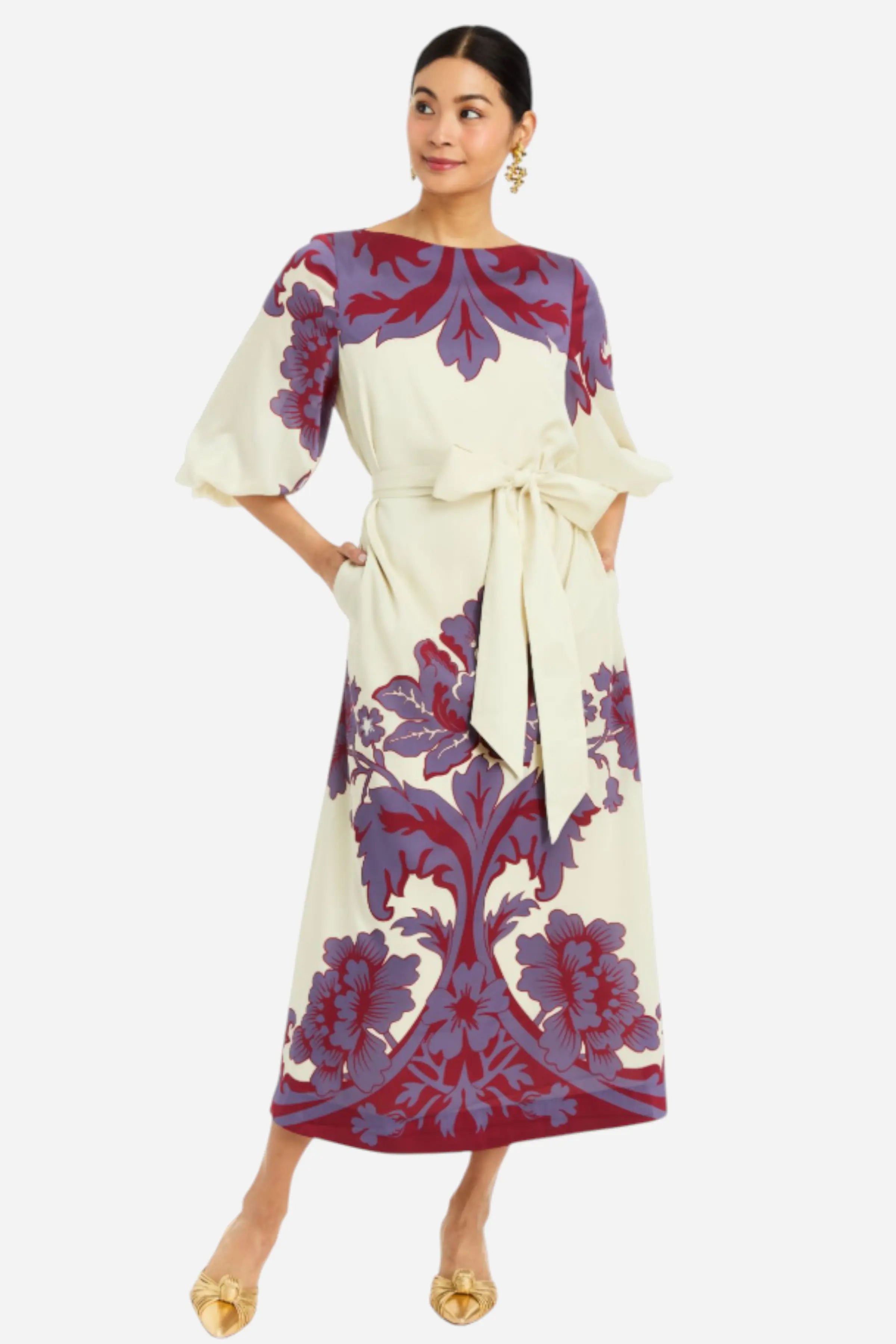 Mestiza Luzon Midi Dress, Mulberry Arbor - Monkee's of the Village Mestiza Luzon Midi Dress, Mulberry Arbor - Monkee's of the Village