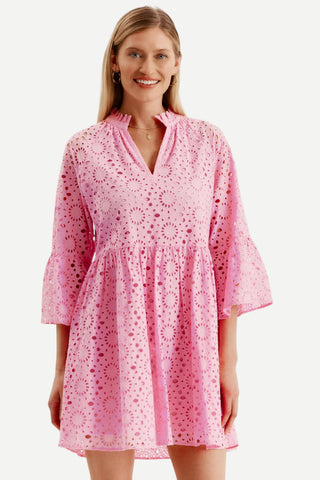 Tyler Boe Abbie Eyelet Dress - Pink Frosting
