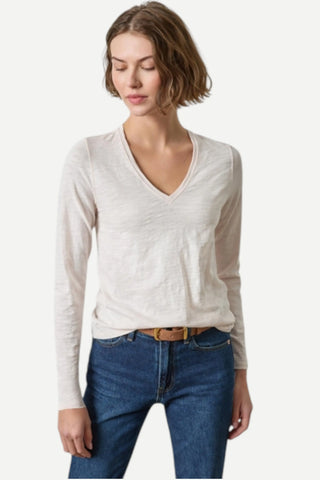 Lilla P Long Sleeve V-Neck Top, Tearose