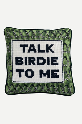 Furbish Talk Birdie To Me, Needlepoint Pillow
