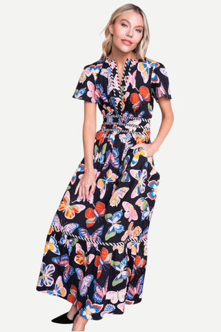 Sheridan French Eloise Dress - Midnight Mariposa