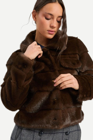 Vilagallo Fur Jacket, Brown