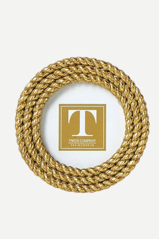 Two's Company Gold Rope Frame, Round