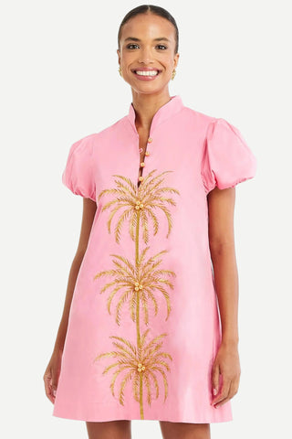 Mestiza Elliana Barong Mini Dress, Aurora Pink