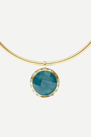 Julie Vos Rainbow Statement Necklace, Iridescent Montana Blue