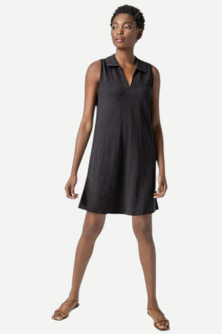 Lilla P Sleeveless Collared Dress, Black