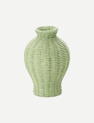 Two's Company Verdigris Basket Weave Pattern Vase