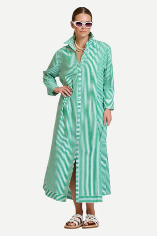 Shirty, The Sybil, Oversized Dress, Bright Green Stripe Shirty