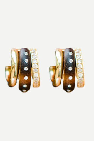 Smith & Co Gilded Triple Hoop Earring, Gilded Briar