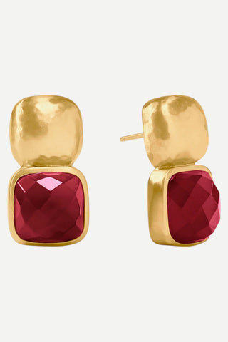 Julie Vos Catalina Earring, Iridescent Ruby Red