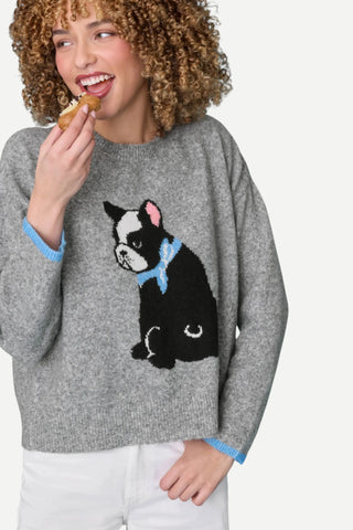 PJ Salvage French Bulldog Sweater, Grey