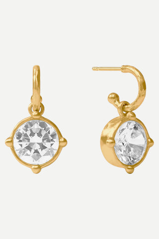 Julie Vos Honeybee Hoop & Charm Earring, Cubic Zirconia