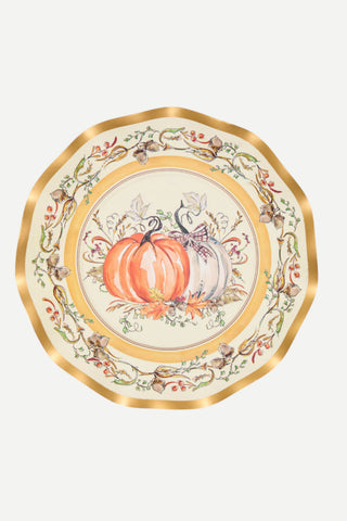 Sophistiplate Wavy Salad Plate, 8", 8/Pk, Turkey & Gourds