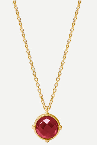 Julie Vos Honeybee Solitaire Necklace, Iridescent Ruby Red