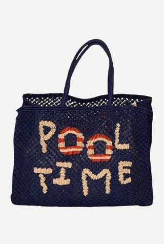 The Jacksons Barry Pool Time Jute Handbag, Indigo