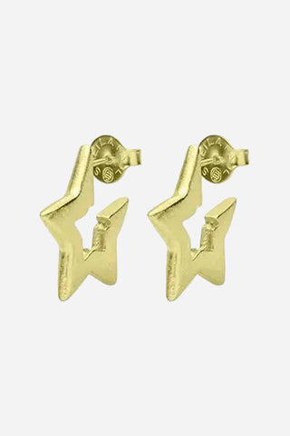 Sheila Fajl Small Marilyn Star Hug Hoops, Brushed 18K Gold Plated