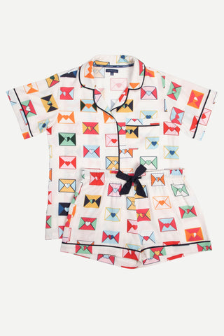 Katie Kime Love Notes Pajama Short Set
