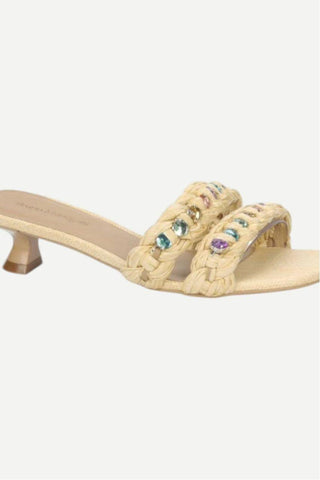 Bruno Menegatti Belle Slide, Embellished Natural