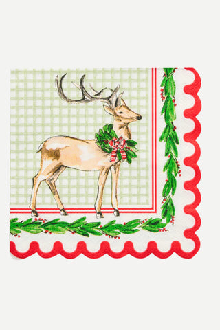 Sophistiplate Cocktail Napkins, 5", 3-Ply, 26/pk, Holly Berry
