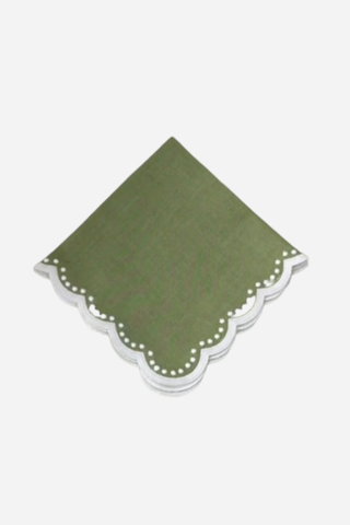 Don Lino Border Dots Napkins, Green