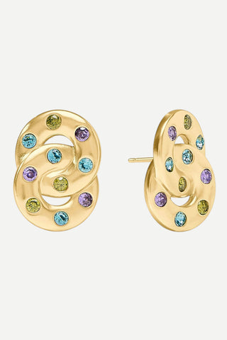 Julie Vos Rainbow Infinity Earring, Blue Twilight