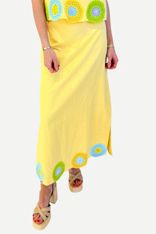 Anna Cate Dillon Skirt, Yellow Crochet ANNA CATE