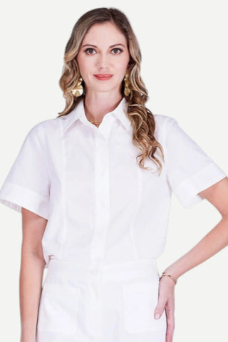 Jade Stitched Shirt, White JADE