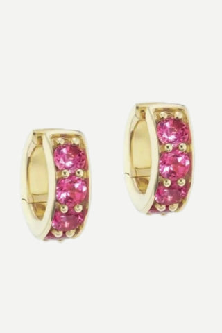 Allison Avery Wren Huggies Earrings, Small, Ruby/Gold Allison Avery