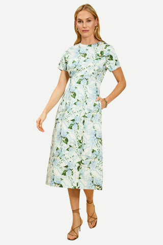 Mestiza Hampton Convertible Midi Dress, Quatrefoil Blue Mestiza