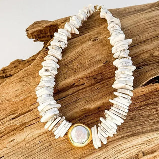 Virtue Jewelry Design The Sariah Necklace, Cream/Circle