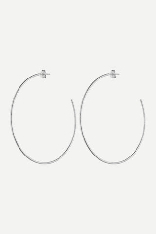 Sheila Fajl Jillian Hoops Earrings, Shiny Silver Plated