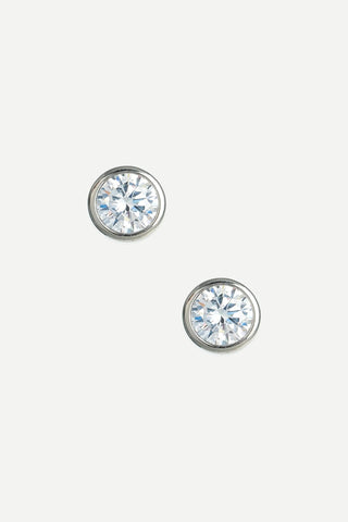 Lisi Lerch Large Bezel Stud Earring, Silver/Clip-On LISI LERCH