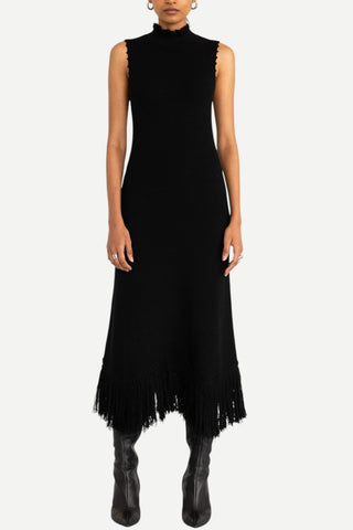 Banjanan Amelia Fringe Dress, Black