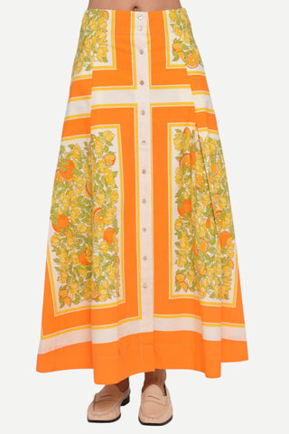 Love The Label Berri Midi Skirt, Orange Blossom